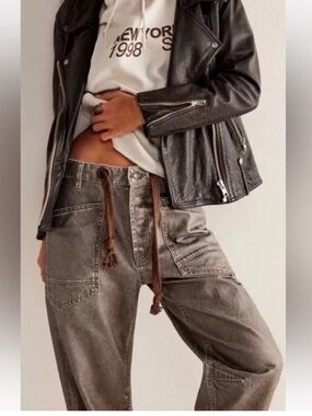 Flawed- NWOT Free People Coated Moxie metallic Low Slung Jeans